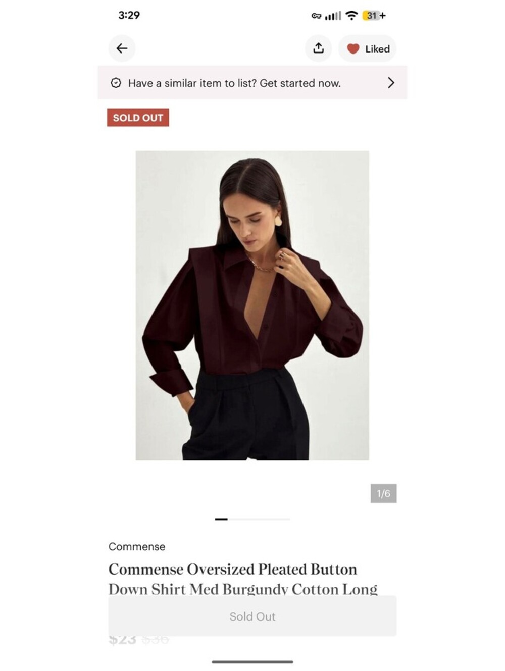 NWT COMMENSE WINE BURGUNDY ARCHITECTURAL STATEMENT BUTTON FRONT BLOUSE | SZ M
